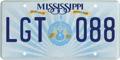 MS license plate LGT088