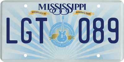 MS license plate LGT089