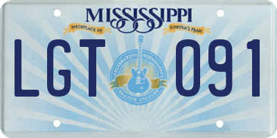 MS license plate LGT091