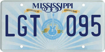 MS license plate LGT095
