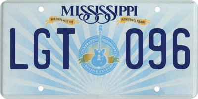 MS license plate LGT096