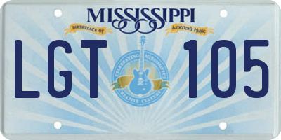 MS license plate LGT105