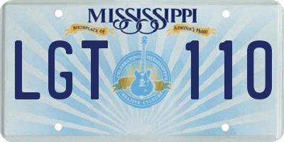 MS license plate LGT110