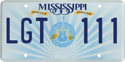 MS license plate LGT111
