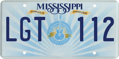 MS license plate LGT112