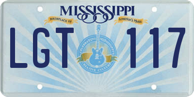 MS license plate LGT117