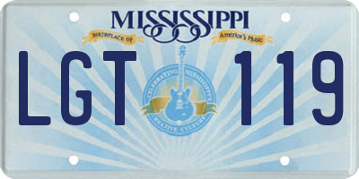 MS license plate LGT119