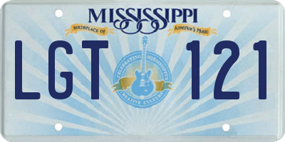 MS license plate LGT121
