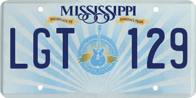MS license plate LGT129