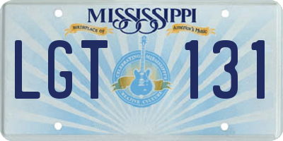 MS license plate LGT131