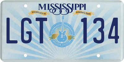 MS license plate LGT134