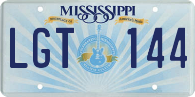 MS license plate LGT144