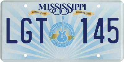MS license plate LGT145