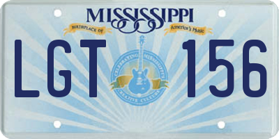 MS license plate LGT156