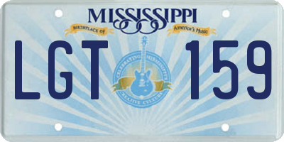MS license plate LGT159