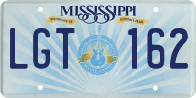 MS license plate LGT162