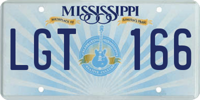 MS license plate LGT166