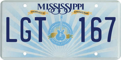 MS license plate LGT167