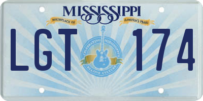 MS license plate LGT174