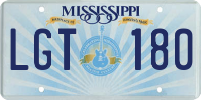 MS license plate LGT180