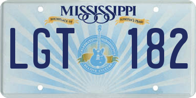 MS license plate LGT182