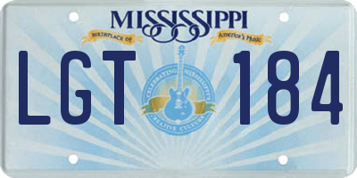 MS license plate LGT184