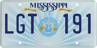 MS license plate LGT191