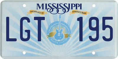 MS license plate LGT195
