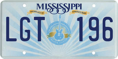 MS license plate LGT196