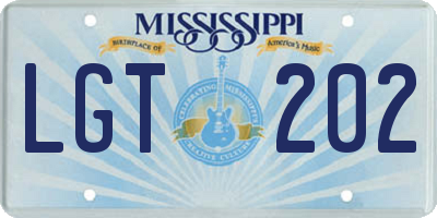 MS license plate LGT202