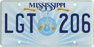 MS license plate LGT206