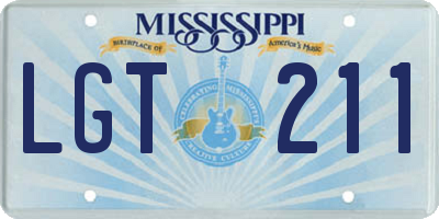 MS license plate LGT211