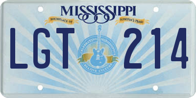 MS license plate LGT214
