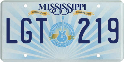 MS license plate LGT219