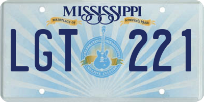 MS license plate LGT221