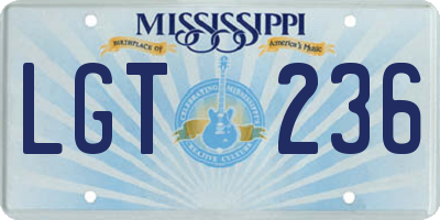 MS license plate LGT236