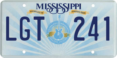MS license plate LGT241