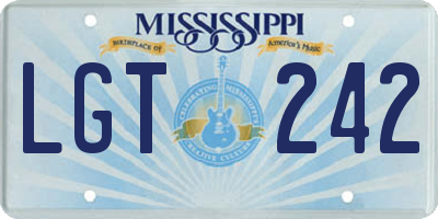 MS license plate LGT242