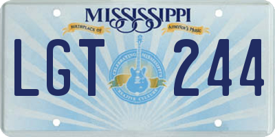 MS license plate LGT244