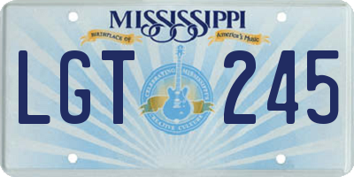 MS license plate LGT245