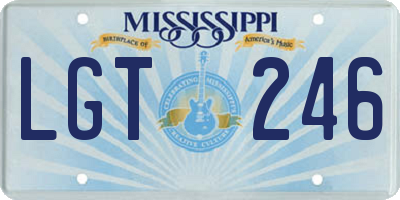 MS license plate LGT246