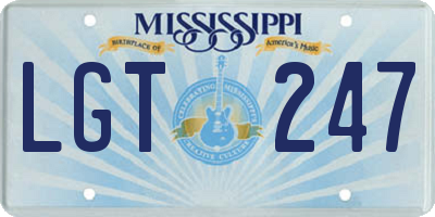MS license plate LGT247