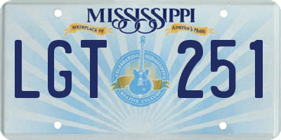 MS license plate LGT251