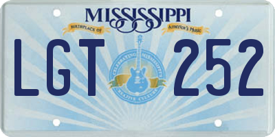 MS license plate LGT252
