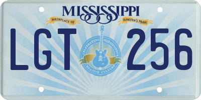 MS license plate LGT256
