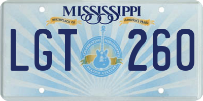 MS license plate LGT260