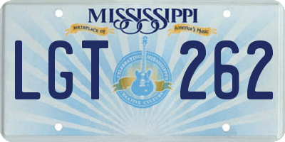 MS license plate LGT262