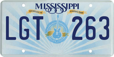 MS license plate LGT263