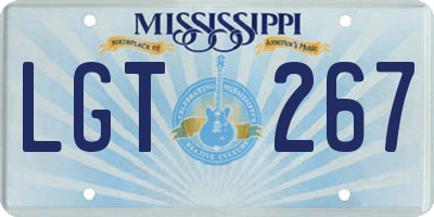 MS license plate LGT267