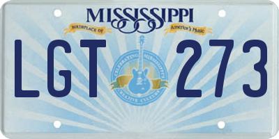 MS license plate LGT273